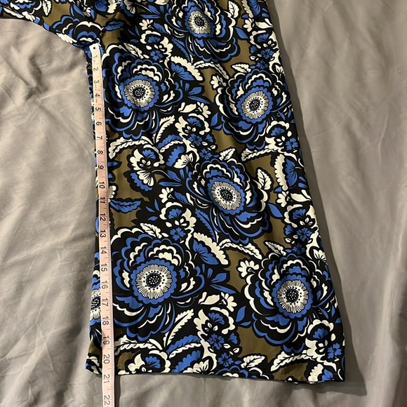 Express Womens Blue Pop Floral Culottes Jumpsuit Mid Calf Long Sleeve - Picture 10 of 16